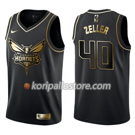 Charlotte Hornets Cody Zeller 40 Nike Musta Golden Edition Miesten Pelipaidat Swingman 